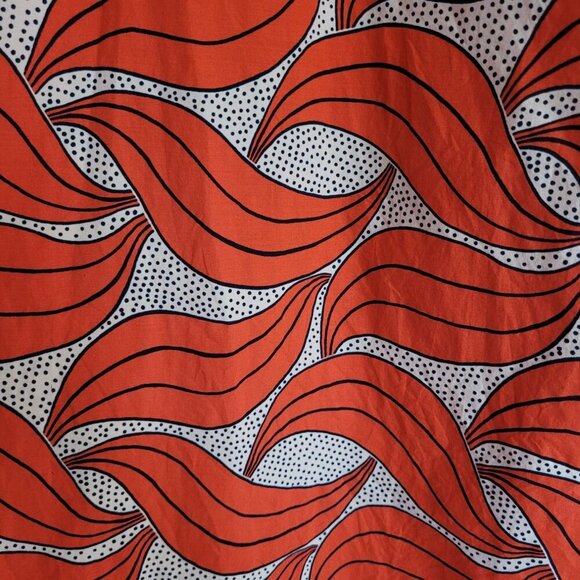 Ann Taylor sleeveless red cream retro wave halterneck mod dress size 2 EUC - Picture 8 of 14